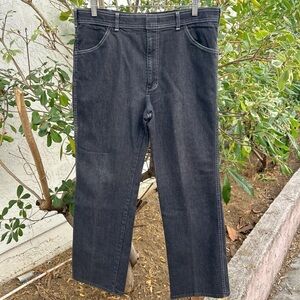 Vintage 1990s Sportabouts Made USA Black Denim Jeans 38x30 Fits 36x28